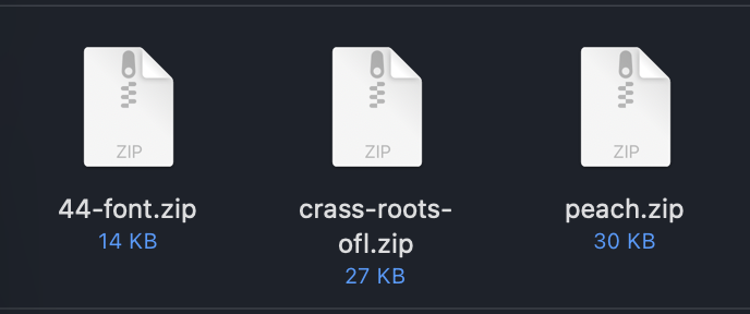 Downloaded Font Files